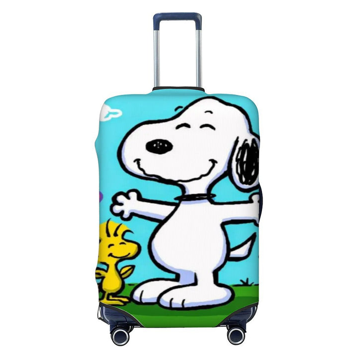 Unisex nano elastic suitcase cover with Snoopy comic motif, stretchy protective cover for trolley with four wheels Stornfield