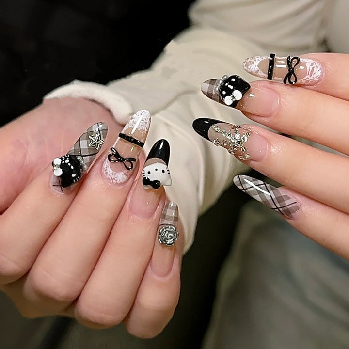 Artistic Character-Embellished Press-On Nails Stornfield