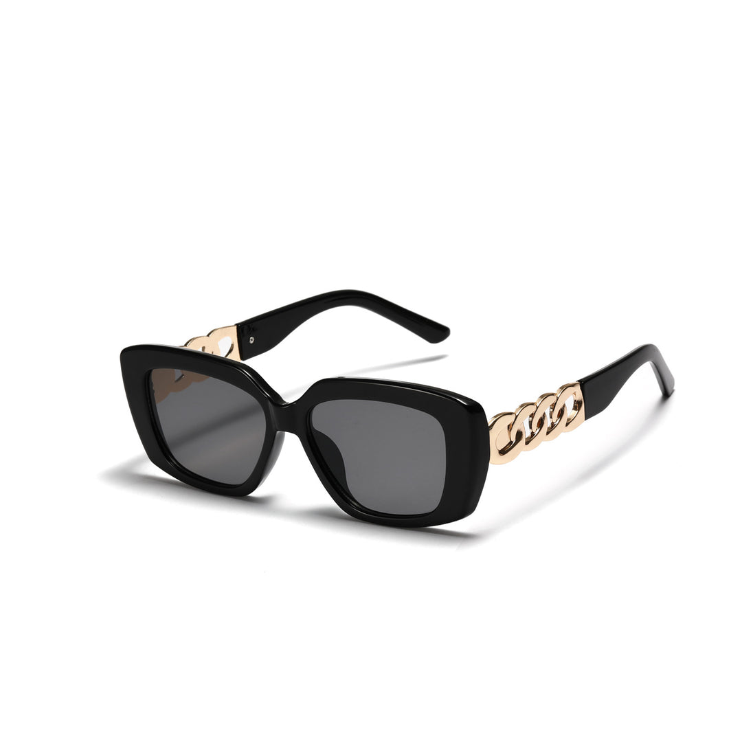 Ladies elegant square sunglasses with gold embellished frame Stornfield