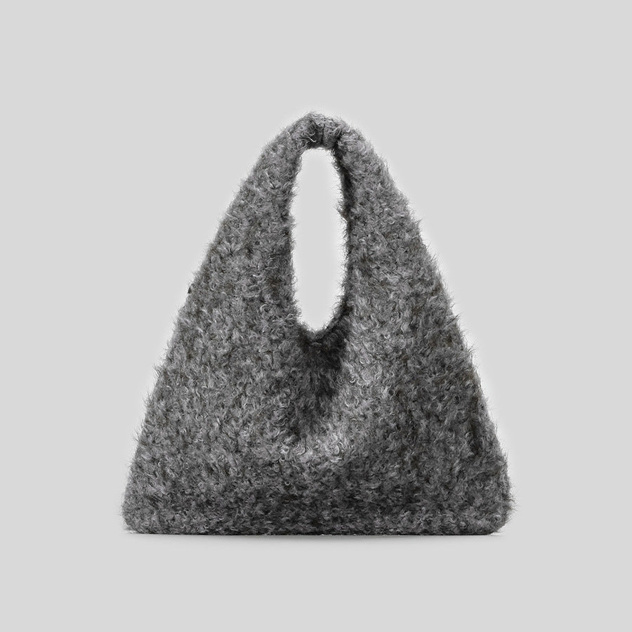 Fuzzy Texture Handheld Tote Bag