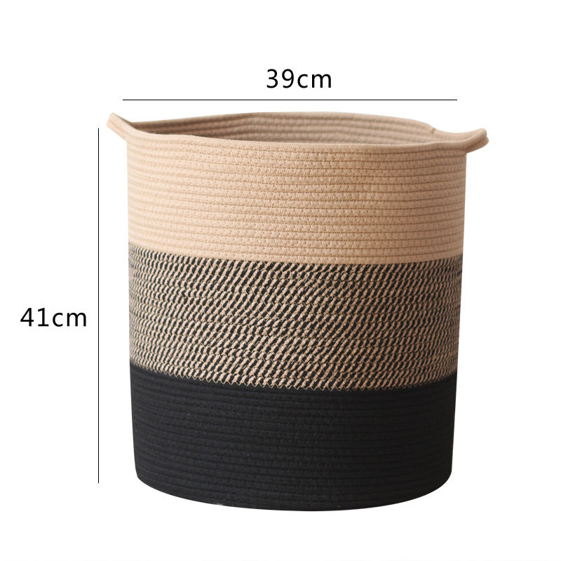 Modern storage basket with gray knit pattern Stornfield