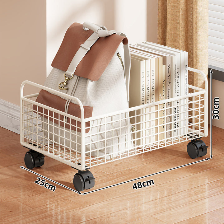 Vertical Grid-Mesh Double-Layer Desktop Book and Stationery Organizer