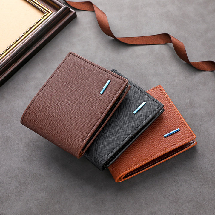 Textured Leather Folded Wallet Stornfield