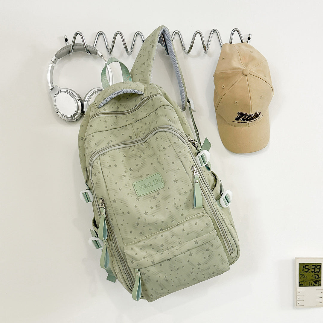 Stylish Multi-Pocket Star-Embellished Backpack Stornfield