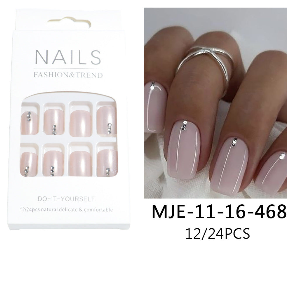 Premium Decorative Press-On Pedicure Nail Set Stornfield