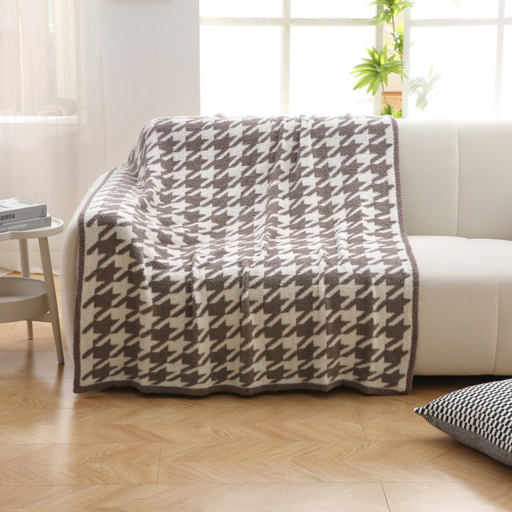 Soft Houndstooth Pattern Throw Blanket