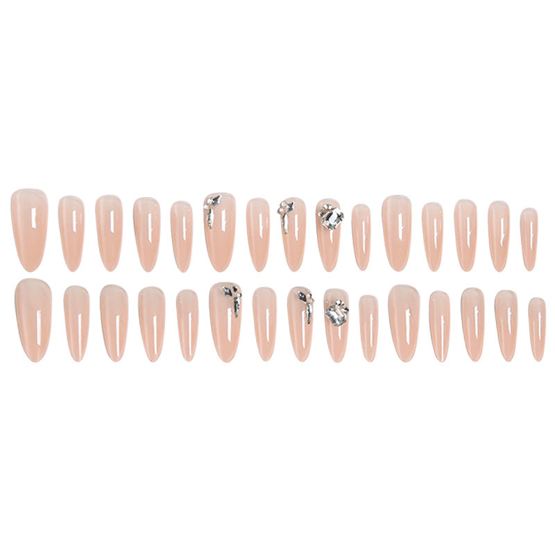 Glamorous and Elegant Artificial Nails with Crystal Accents Stornfield