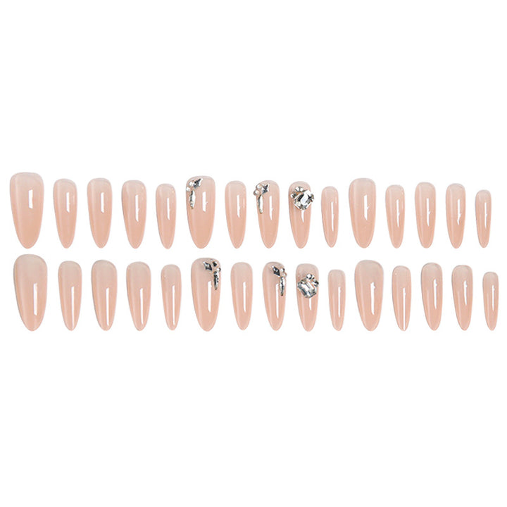 Glamorous and Elegant Artificial Nails with Crystal Accents Stornfield