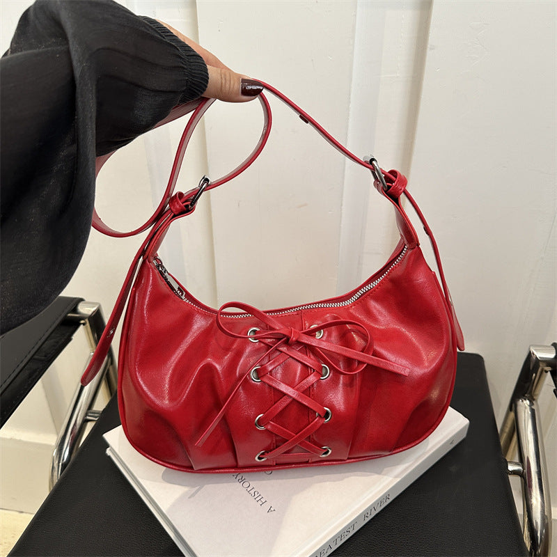 Stylish Lace-Up Shoulder Bag