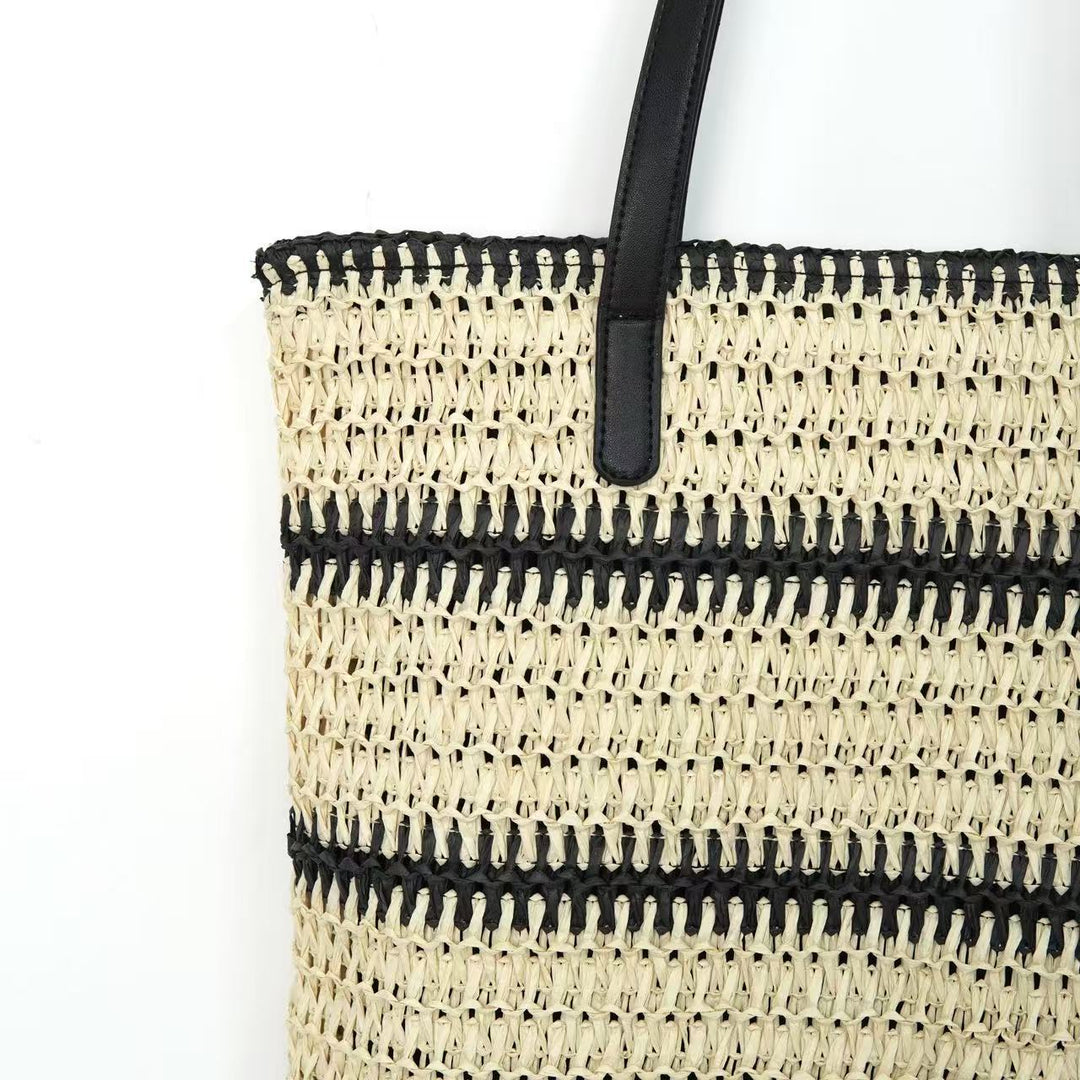 Beach bag with modern stripes and robust carrying straps Stornfield
