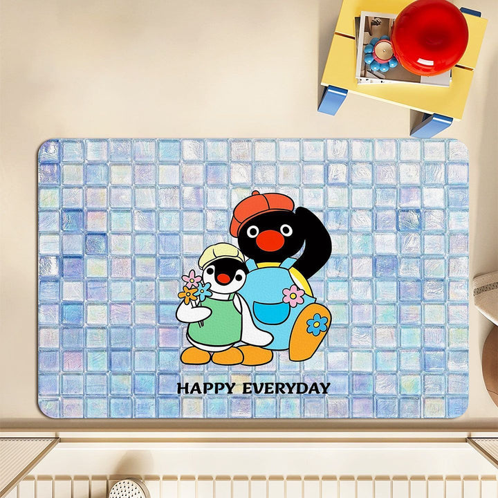 Cute Penguin-Themed Bath Mat