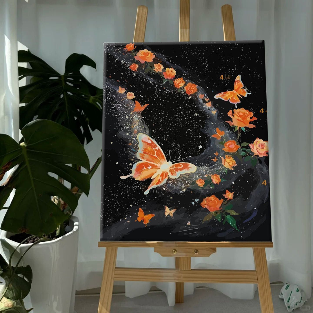 Colorful Butterfly and Floral Canvas Art Print Stornfield