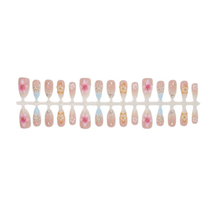 Artistic Floral-Embellished Press-On Nail Art Set Stornfield