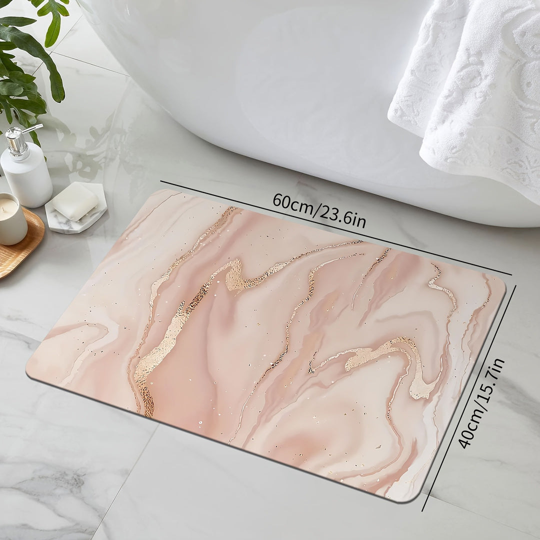Luxurious Marble Design Bath Mat