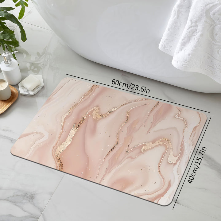 Luxurious Marble Design Bath Mat
