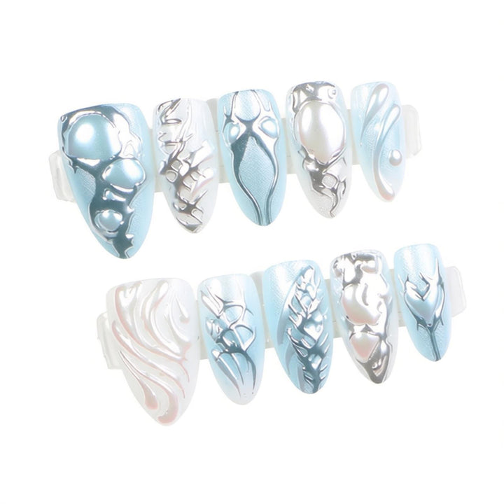 Artistic Metallic Press-On Nail Set Stornfield