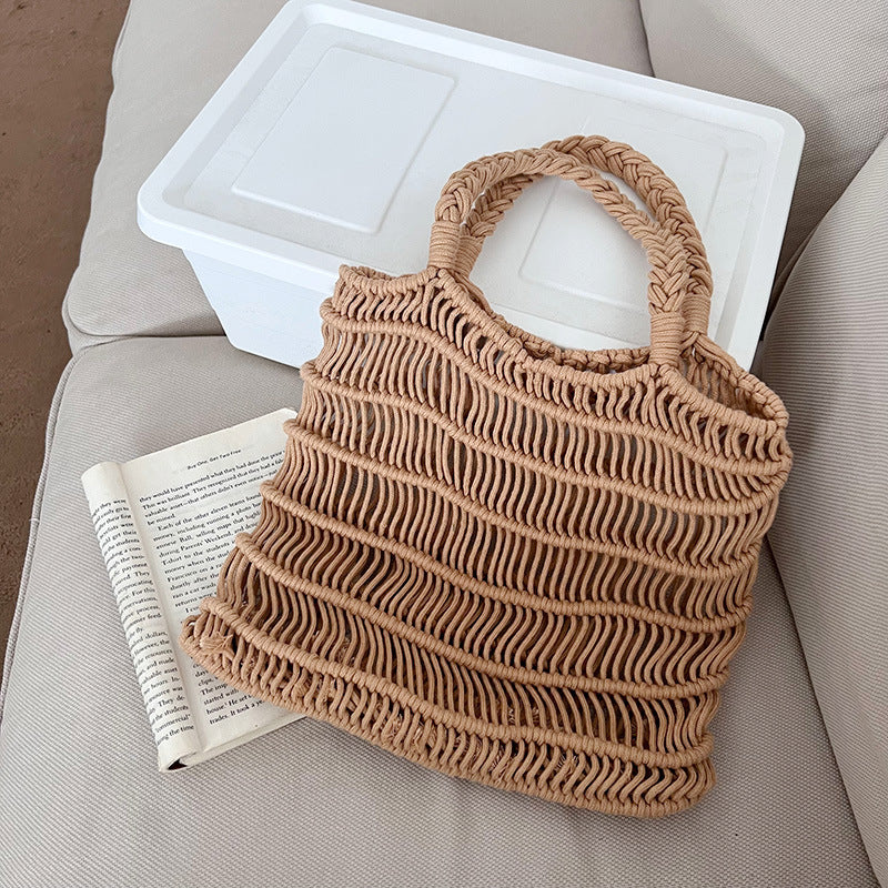 Handmade basket bag with braided design Stornfield