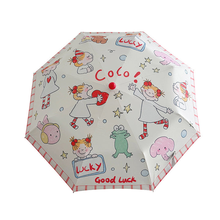 Ladies folding umbrella with playful children's motif Stornfield