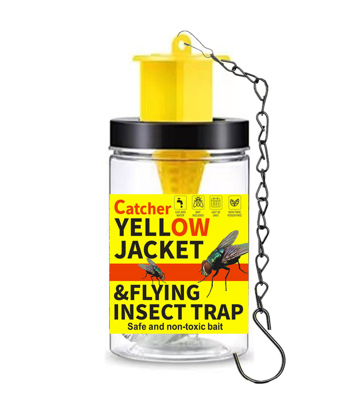 Hanging Refillable Wasp and Flying Insect Trap with Non-Toxic Bait Reservoir Stornfield