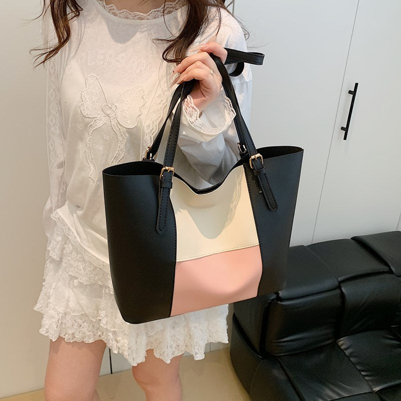 Versatile Color Block Tote Bag Stornfield