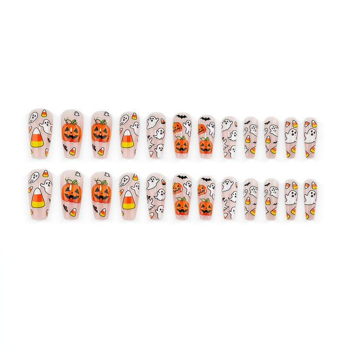 Creative Halloween Art Nails in Ghost and Pumpkin Design Stornfield