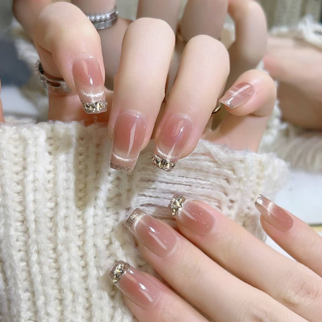 Elegant Glitter Tip Press-On Nail Set Stornfield