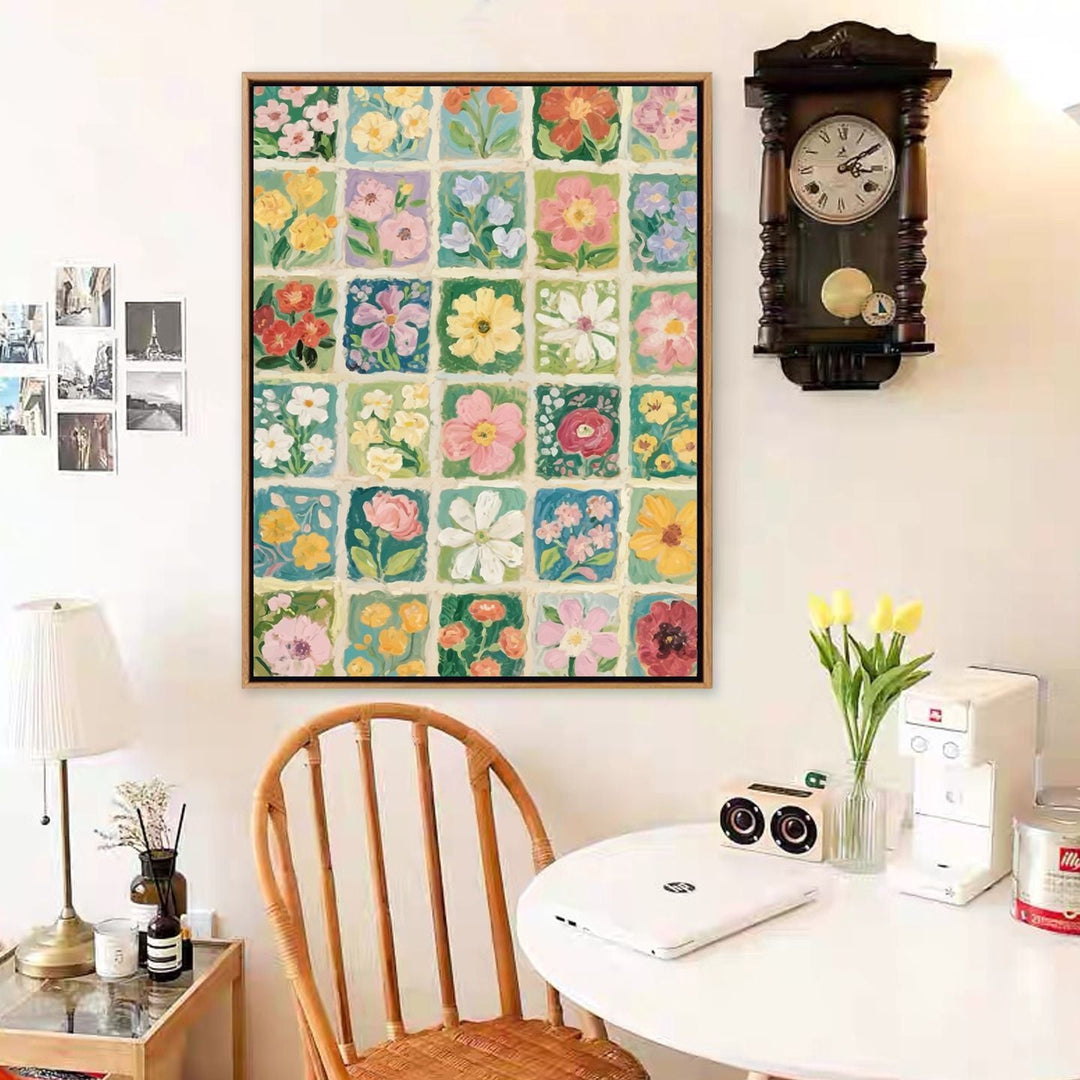 Colorful Floral Motif Canvas Art Print Stornfield