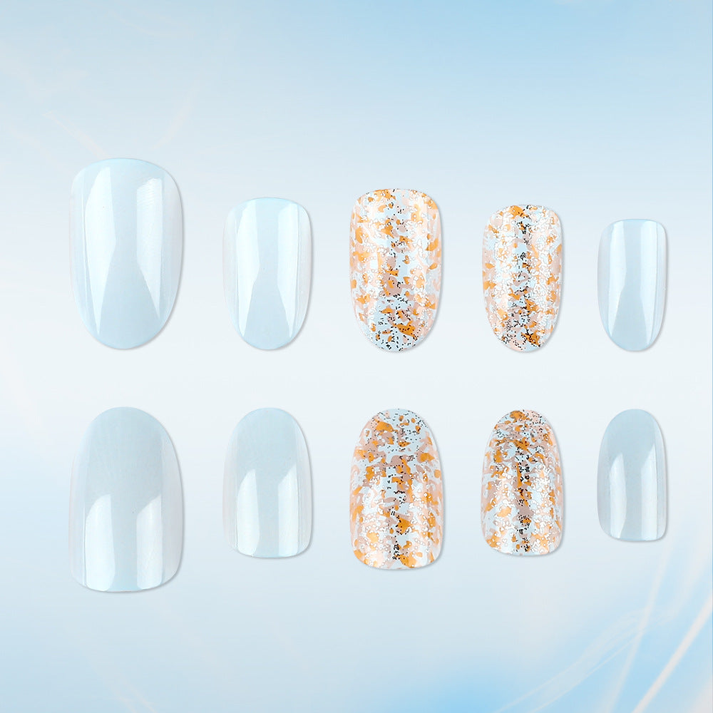 Elegant Press-On Nail Art Set with Glitter Accents Stornfield