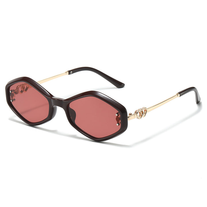 Geometric Frame Sunglasses with Rhinestone Accents Stornfield