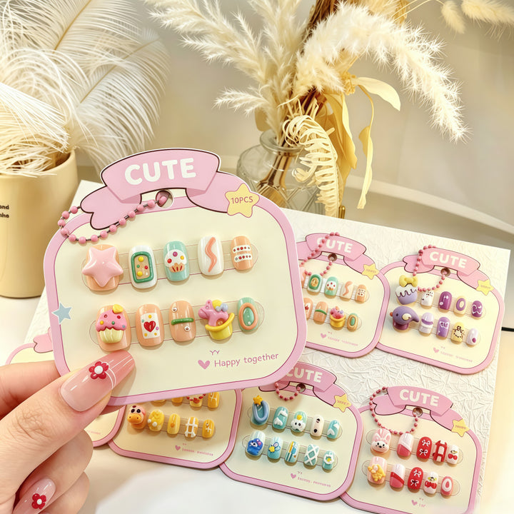 Colorful Nail Art Artificial Nails with Summery Designs Stornfield