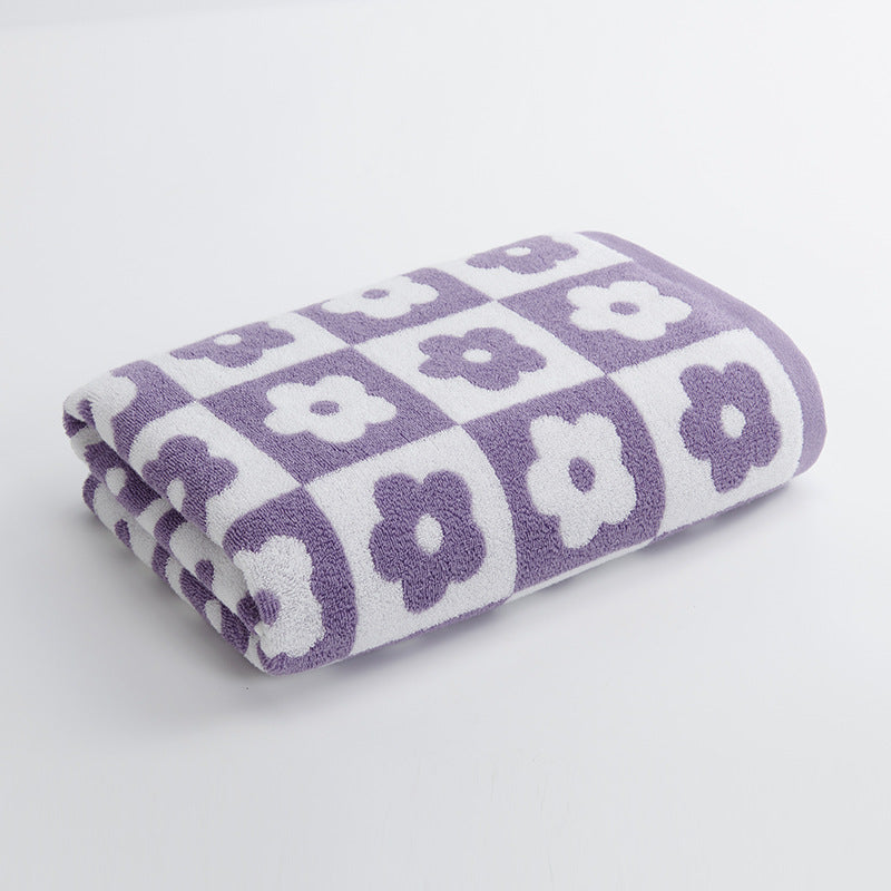 Women's Luxurious Terry Bath Towel with Floral Pattern Stornfield