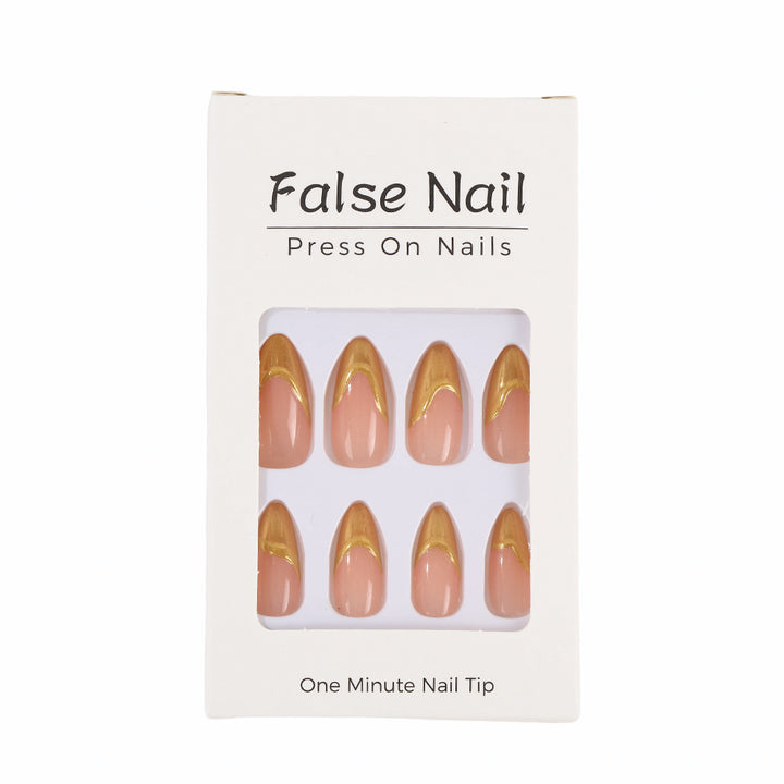 Artificial nails with elegant gold accent Stornfield