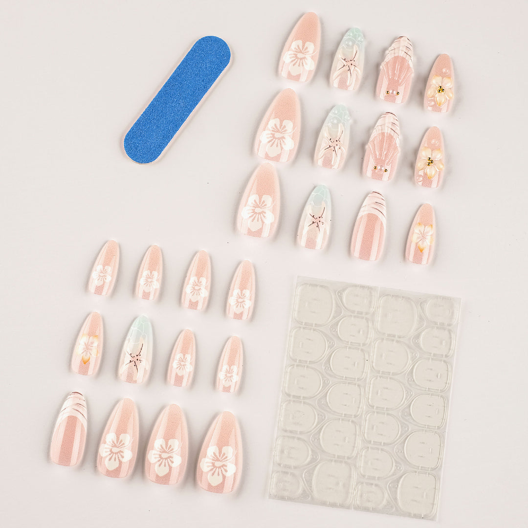 Artistic 3D Floral Press-On Nail Set Stornfield