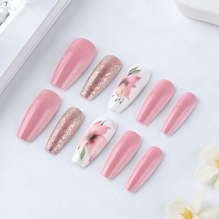 Floral Design Press-On Nail Art Set Stornfield