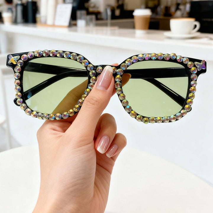 Crystal-Embellished Cat Eye Sunglasses Stornfield