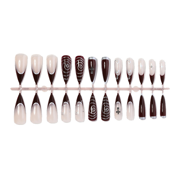 Artistic Stiletto Press-On Nails Set with Elaborate Designs Stornfield