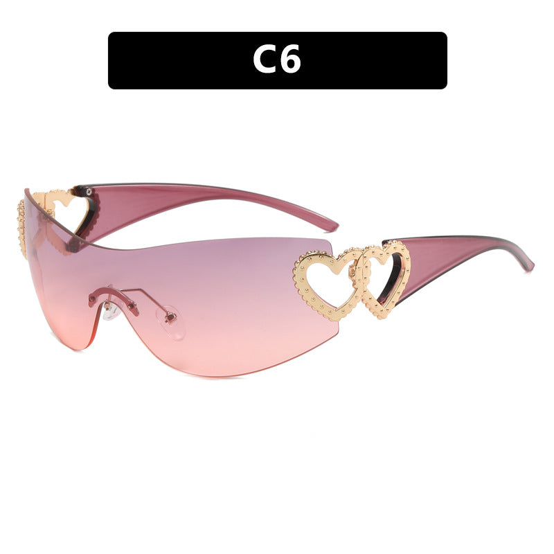 Ladies Fashion Sunglasses with Heart Applications Stornfield