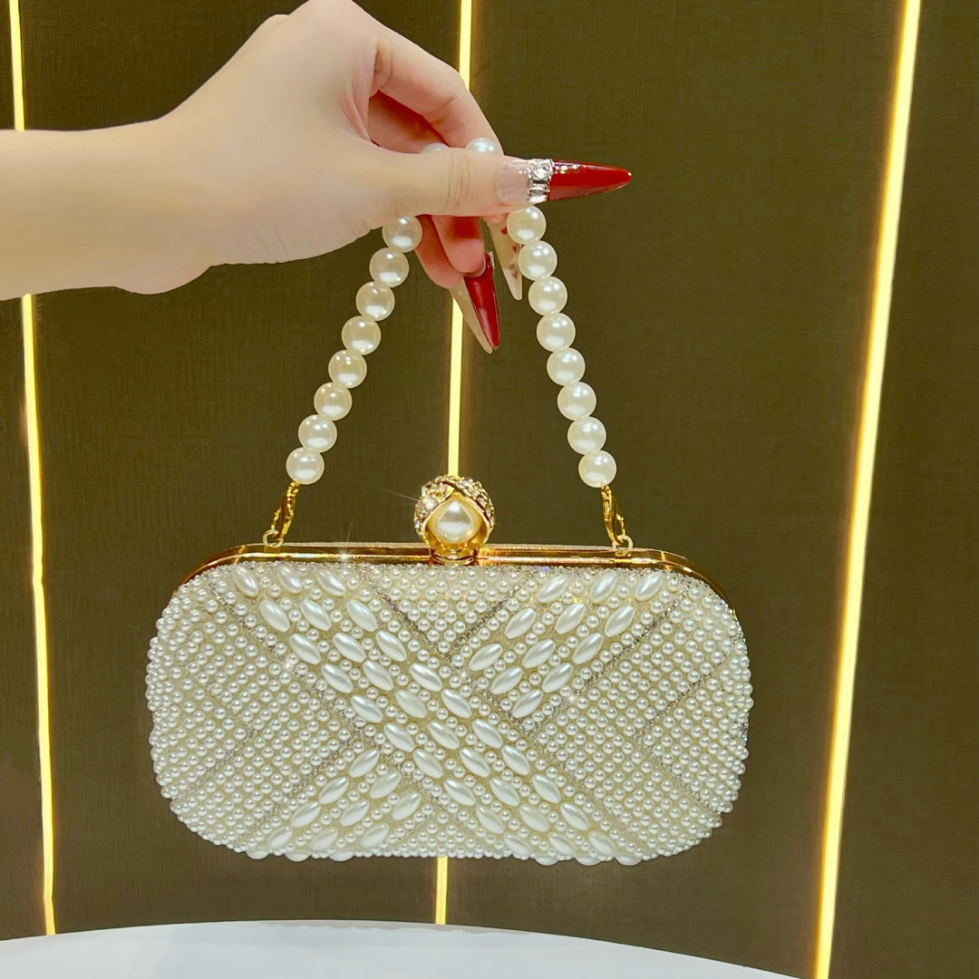 Pearl-Embellished Evening Handbag