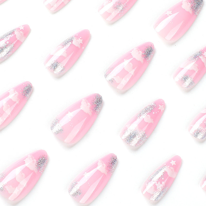 Artificial nails with cloud and star design Stornfield