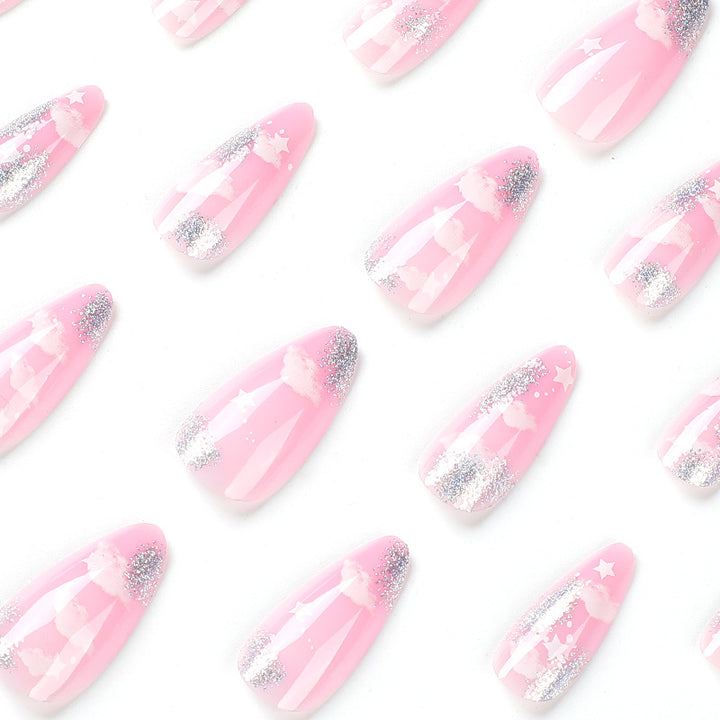 Artificial nails with cloud and star design Stornfield
