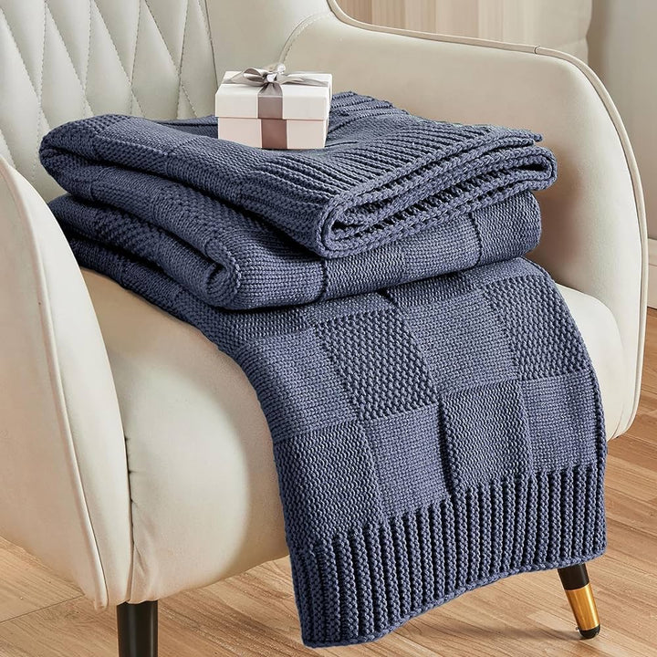 Textured Knit Throw Blanket Stornfield