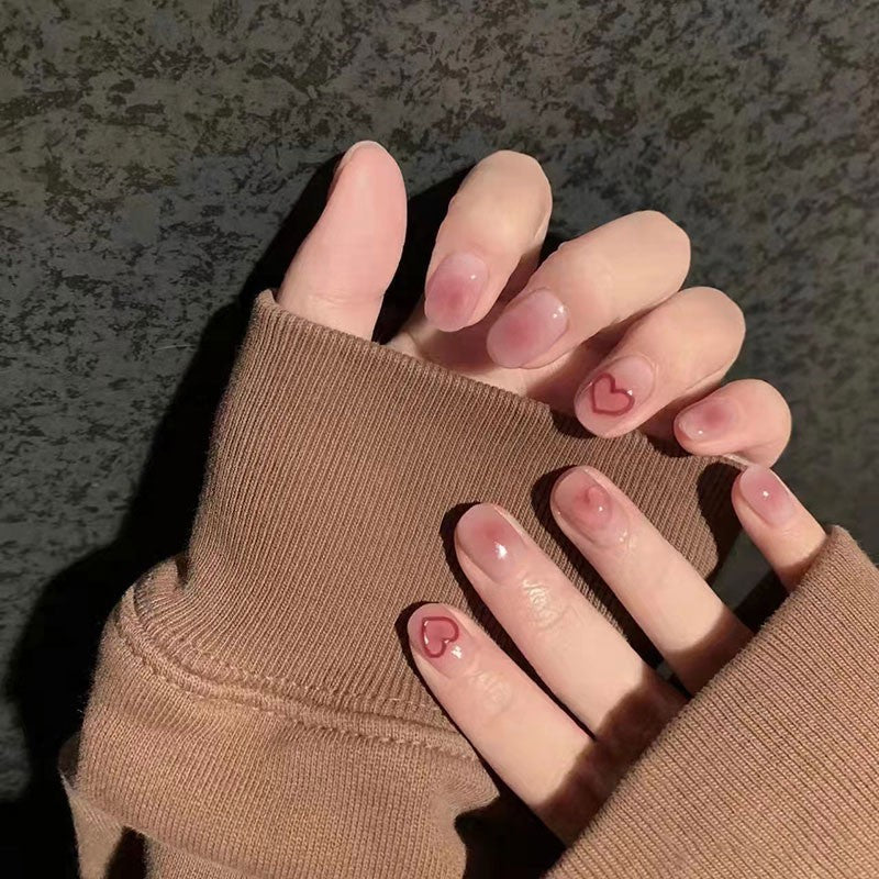 Heart Accent Gel Nail Art