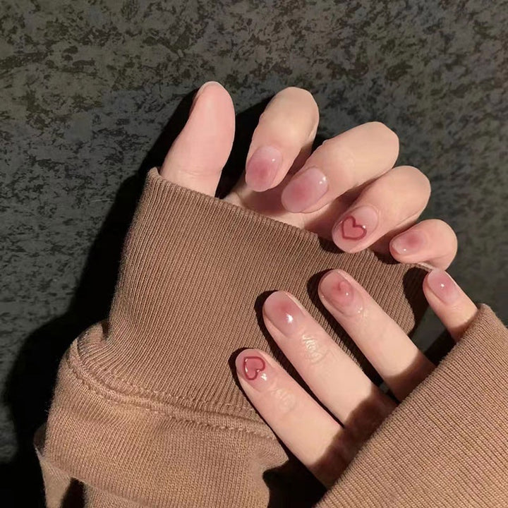 Heart Accent Gel Nail Art