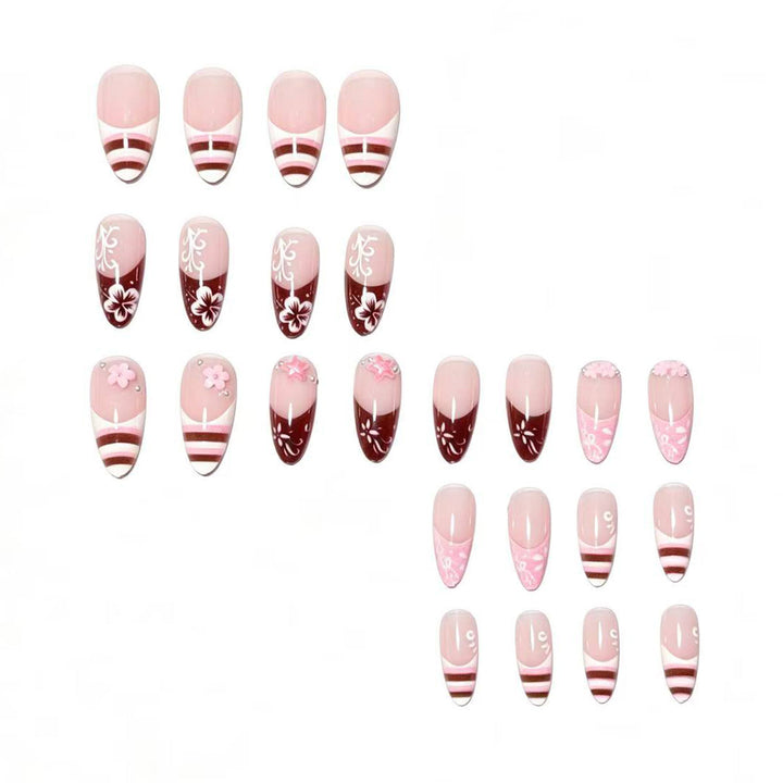 Artistic Floral Press-On Nail Tips Stornfield