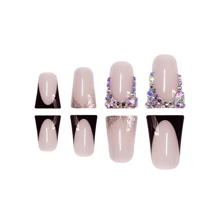 Decorative Press-On Nail Art with Rhinestone Accents Stornfield