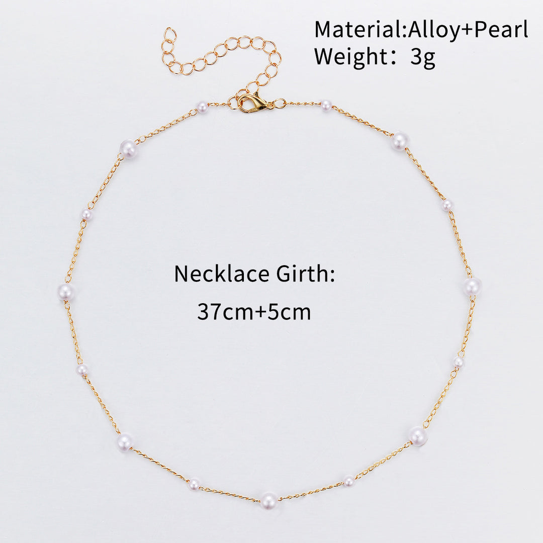 Delicate Pearl Accented Chain Necklace Stornfield
