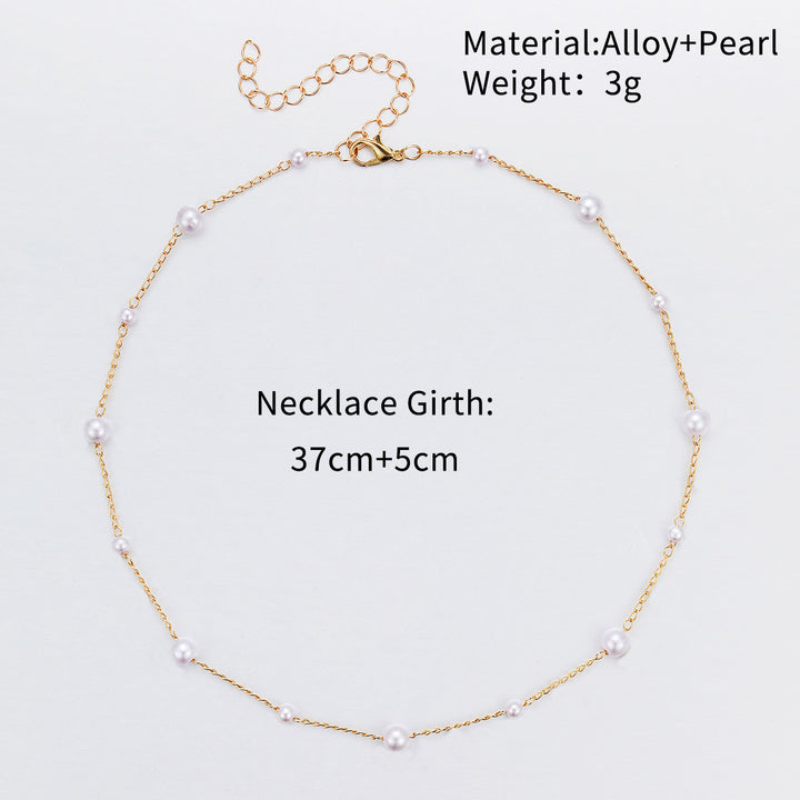 Delicate Pearl Accented Chain Necklace Stornfield