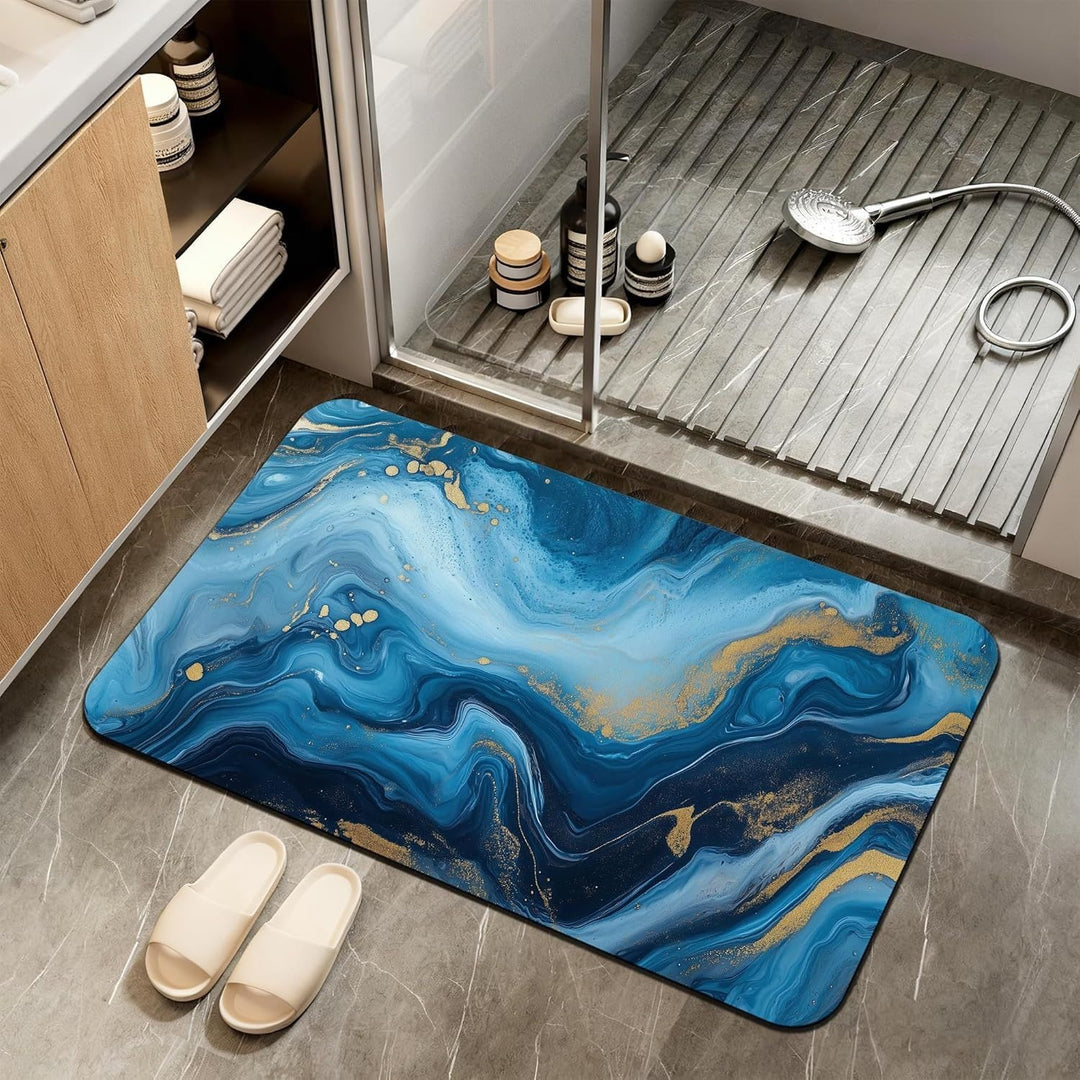 Abstract Marble Design Bath Mat