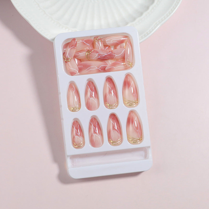 Premium Marble Effect Press-On Nail Set Stornfield