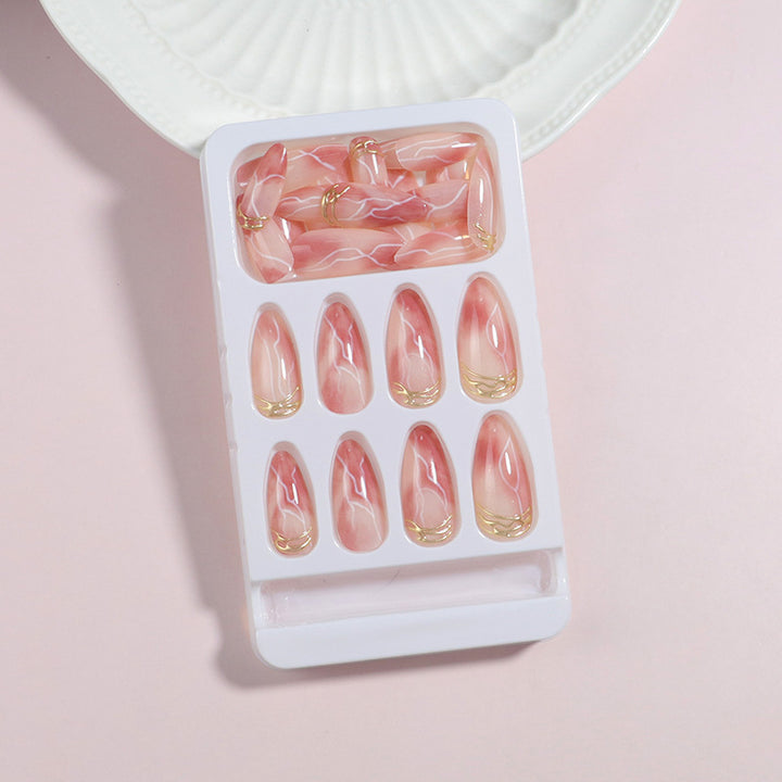 Premium Marble Effect Press-On Nail Set Stornfield